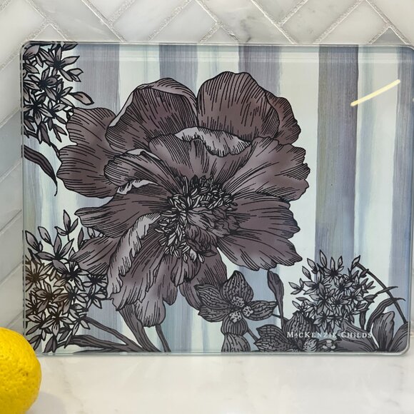 MacKenzie-Childs Sterling Garden Glass Worktop Saver / Serving Board - Picture 1 of 16